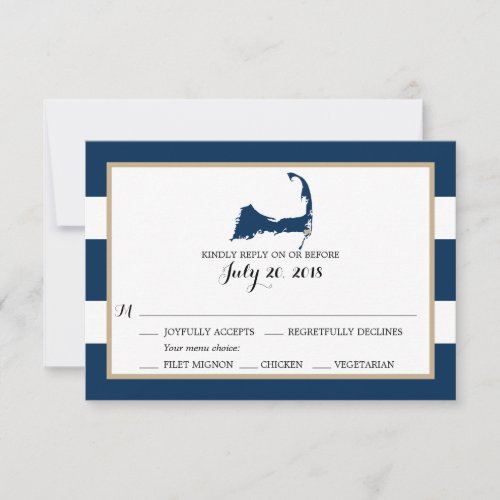 Chatham Cape Cod with heart  Wedding RSVP menu