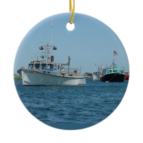 Chatham Harbor Boats Ceramic Ornament