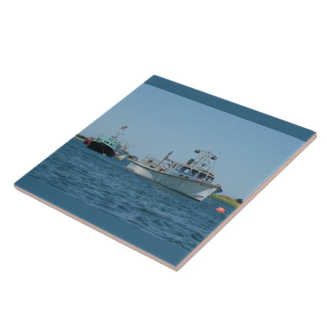 Chatham Harbor Boats Ceramic Tile (Side)