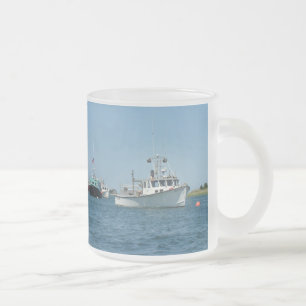 Chatham Harbor Boats Frosted Glass Coffee Mug