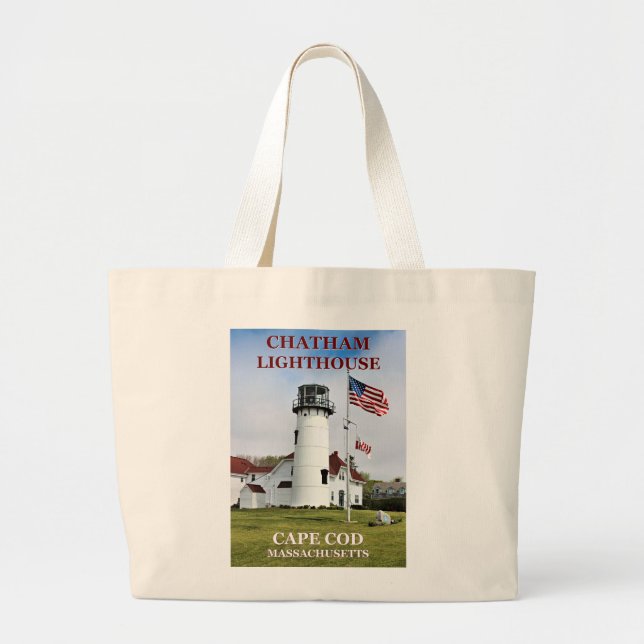 Chatham Lighthouse Cape Cod Massachusetts Tote Bag (Front)