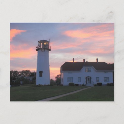 Chatham Lighthouse Sunset Postcard