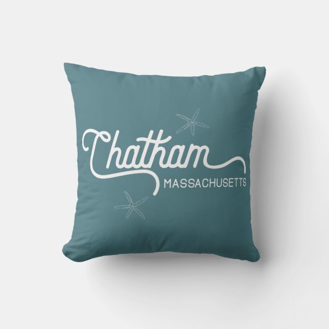 Chatham Massachusetts Nautical Throw Pillow (Front)