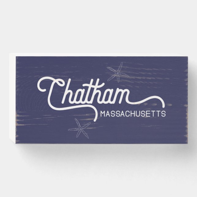 Chatham Massachusetts Nautical Wooden Box Sign (Front Horizontal)