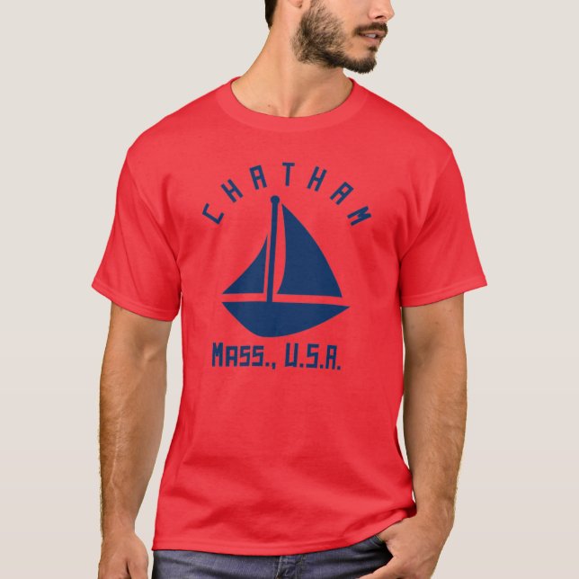 Chatham Massachusetts Sailing Boating Navy Blue Te T-Shirt (Front)