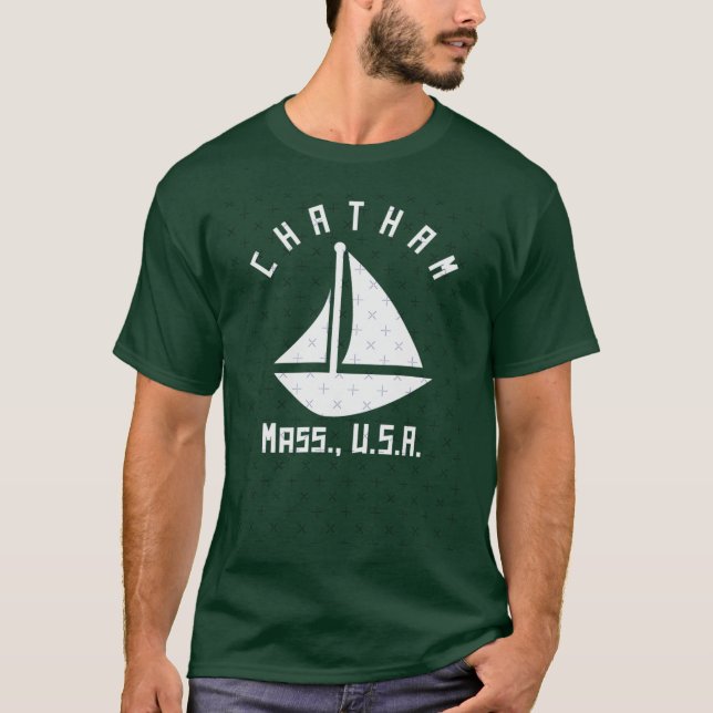 Chatham Massachusetts Sailing Boating White Text A T-Shirt (Front)