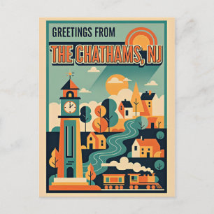 Chatham, New Jersey Retro Travel  1930s Postcard