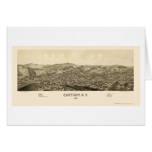 Chatham, NY Panoramic Map - 1886 Cards (Front Horizontal)