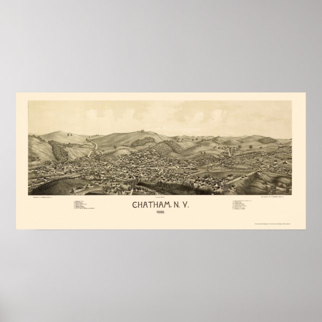 Chatham, NY Panoramic Map - 1886 Poster (Front)