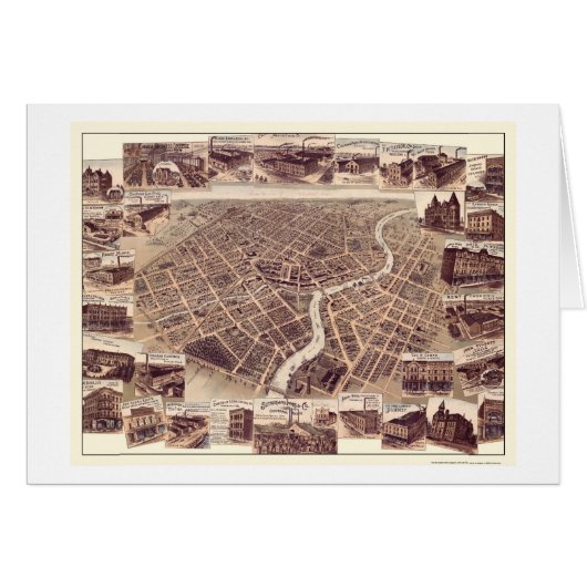 Chatham, ON, Canada Panoramic Map - 1870 Cards (Front Horizontal)