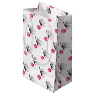 Chaton drôle adorable mignon Low Poly Small Gift Bag