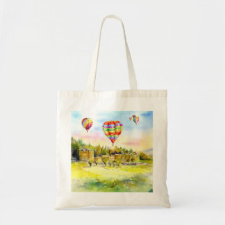 Chatsworth house and balloons bag. tote bag