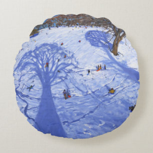 Chatsworth winter tree shadows 2013 round pillow