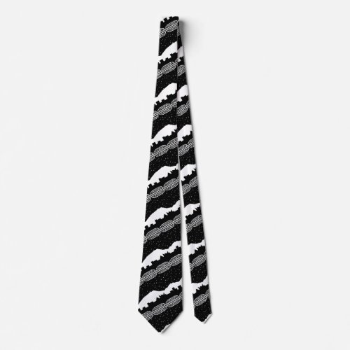 Chatt Skyline Black and White Neck Tie