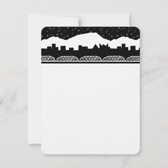 Chatt Skyline Black and White Thank You Card (Front)