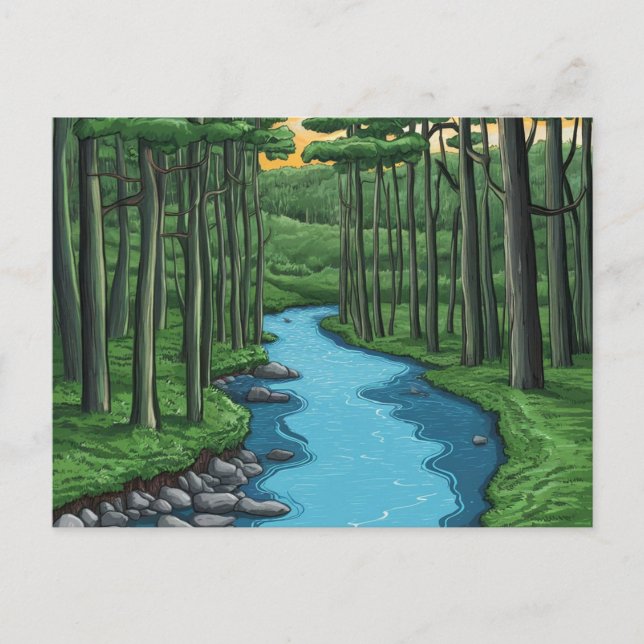 Chattahoochee River Atlanta, Georgia Painting Postcard (Front)