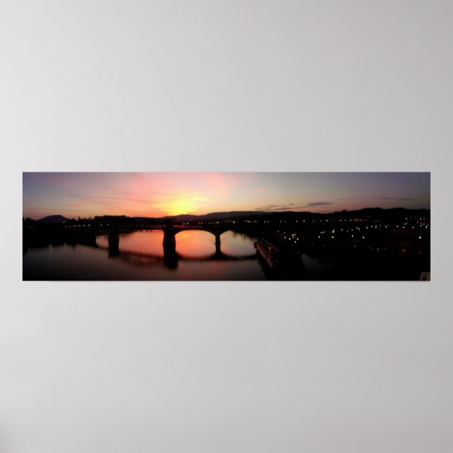 Chattanooga at Sunset Panoramic Poster (Front)
