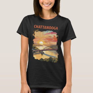 Chattanooga Bridge Sunset Orange Travel T-Shirt