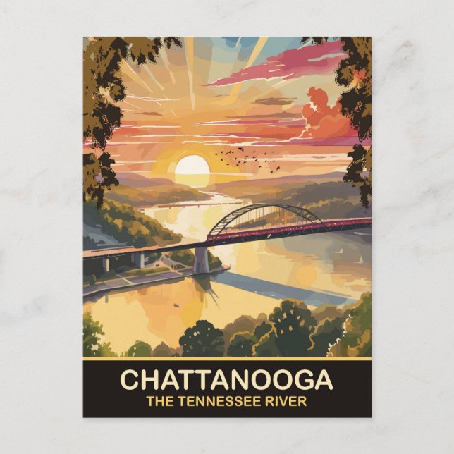 Chattanooga Bridge, Tennessee River, Travel Postcard (Front)