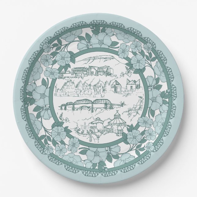 Chattanooga China Pattern Paper Plates (Front)