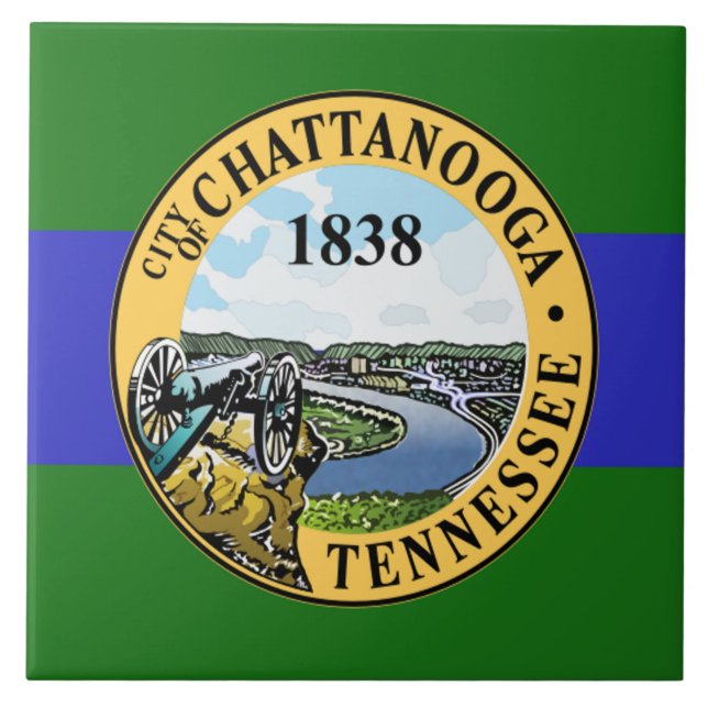 Chattanooga city flag ceramic tile (Front)