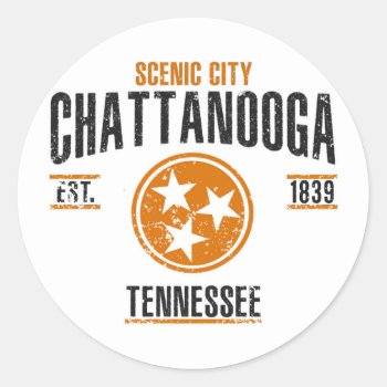 Chattanooga Classic Round Sticker by KDRTRAVEL at Zazzle