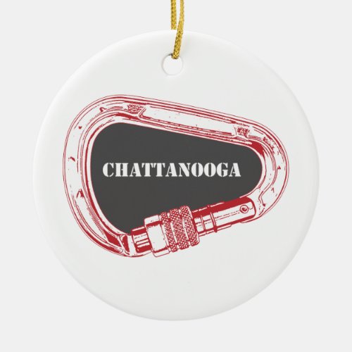 Chattanooga Climbing Carabiner Ceramic Ornament