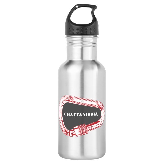Chattanooga Climbing Carabiner Stainless Steel Water Bottle (Front)