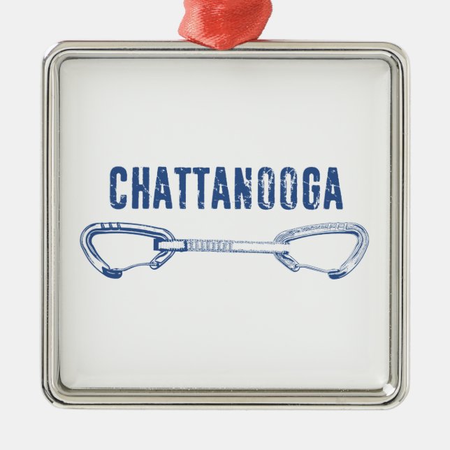 Chattanooga Climbing Quickdraw Metal Ornament (Front)