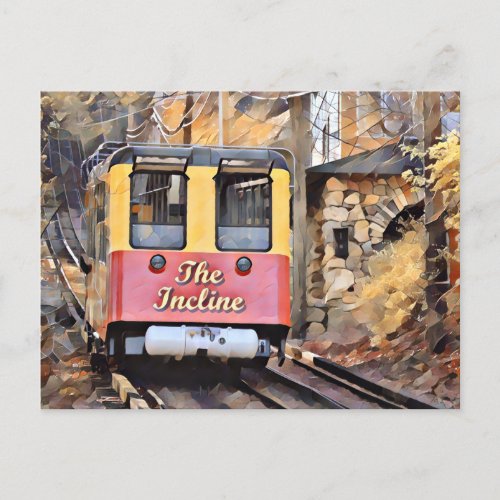 Chattanooga Incline Railway Descent Oil Painting Postcard