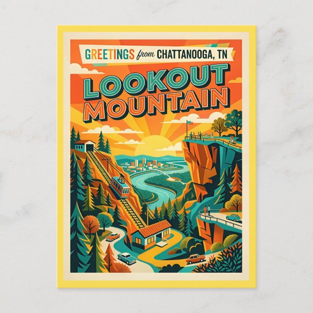 Chattanooga Lookout Mountain Vintage Style Postcard (Front)