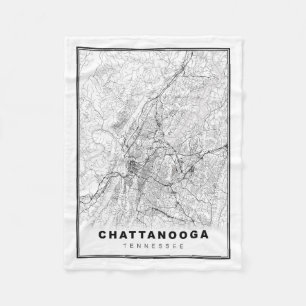 Chattanooga Map Fleece Blanket