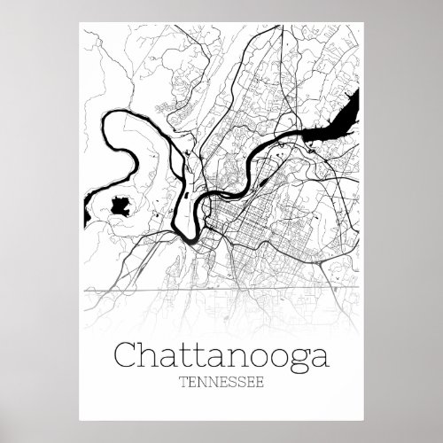 Chattanooga Map _ Tennessee _ City Map Poster