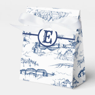 Chattanooga Monogram Blue Favor Boxes