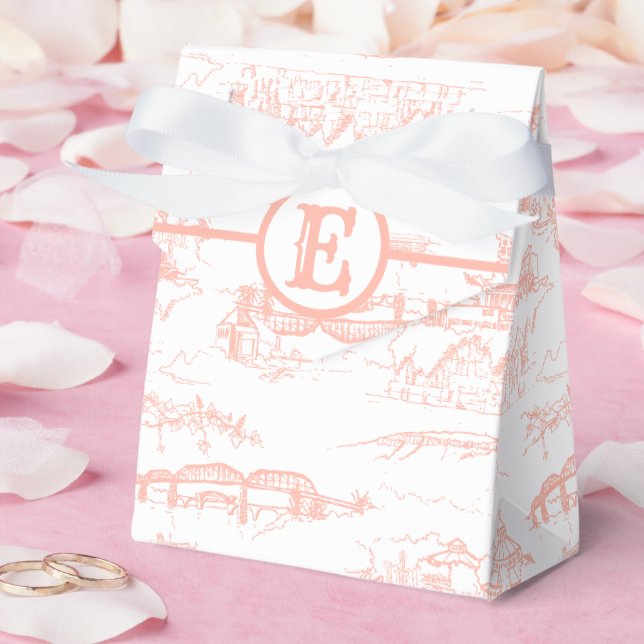 Chattanooga Monogram Blush Favor Boxes (Wedding)