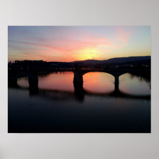 Chattanooga Sunset on the Water Poster
