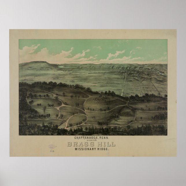 Chattanooga, Tenn. as seen from Bragg Hill (1886) Poster (Front)