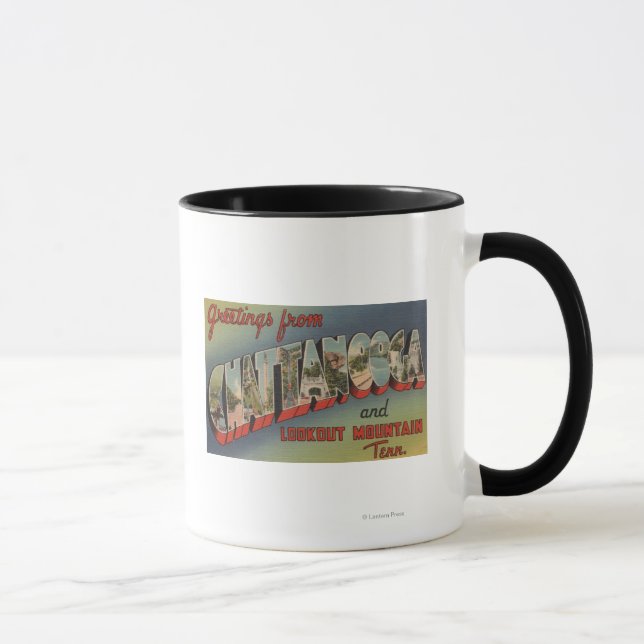 Chattanooga, Tennessee - Large Letter Scenes Mug (Right)