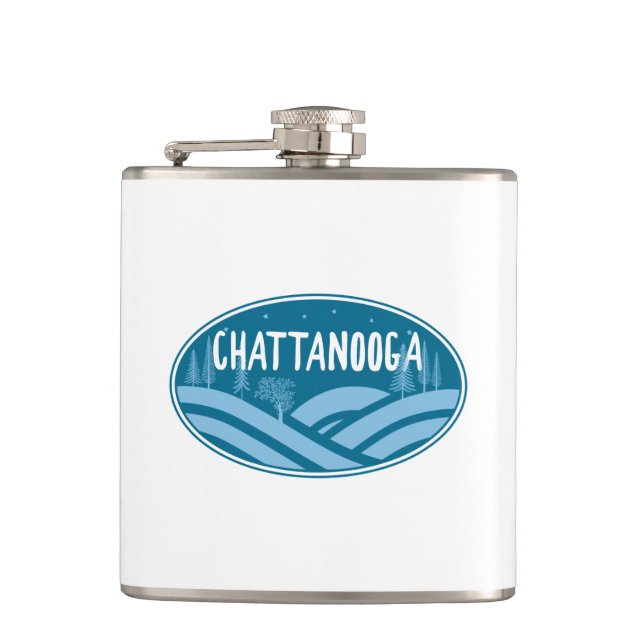 Chattanooga Tennessee Outdoors Flask (Front)