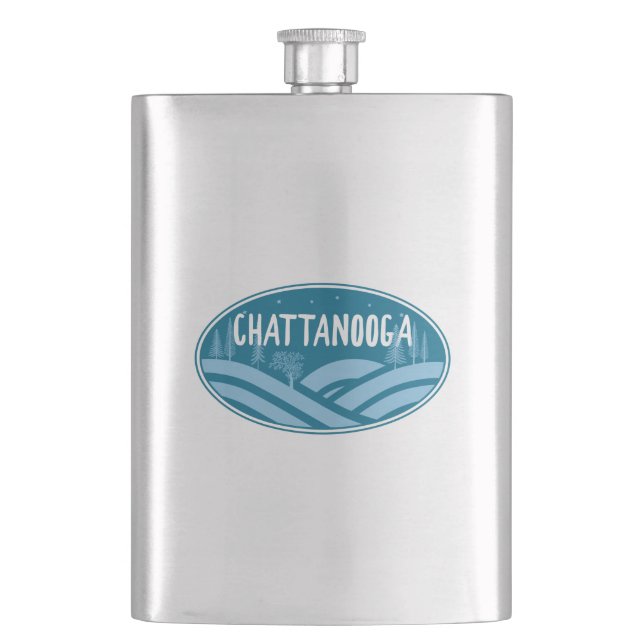 Chattanooga Tennessee Outdoors Flask (Front)