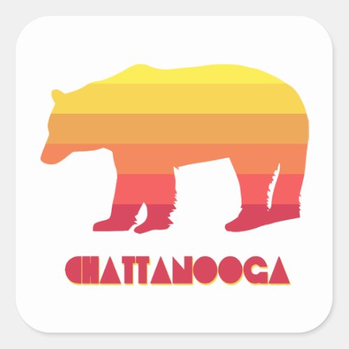Chattanooga Tennessee Rainbow Bear Square Sticker