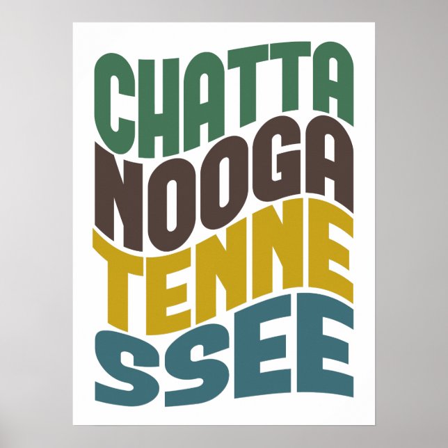 Chattanooga Tennessee Retro Wave Poster (Front)