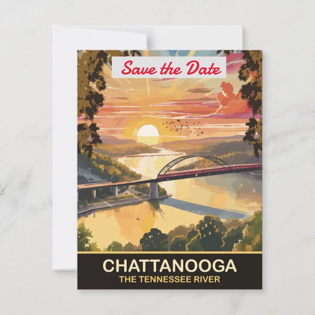 Chattanooga Tennessee River Wedding Invitation (Front)