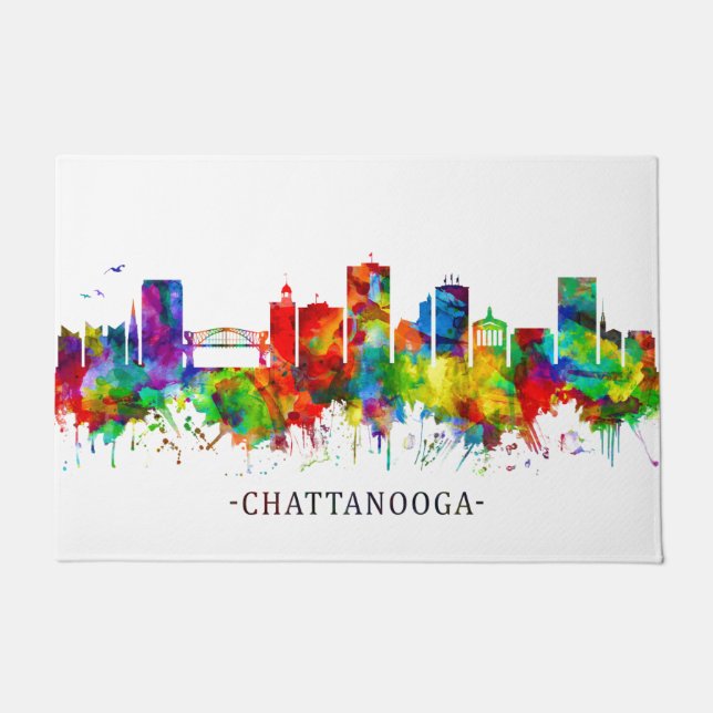 Chattanooga Tennessee Skyline Doormat (Front)