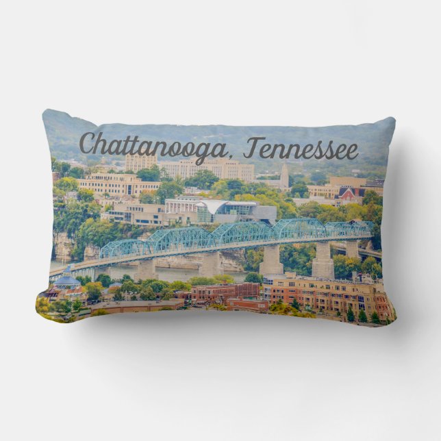 Chattanooga, Tennessee Skyline Lumbar Pillow (Front)