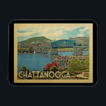 Chattanooga Tennessee Vintage Travel Magnet<br><div class="desc">Chattanooga Tennessee design in Vintage Travel style featuring a paddle boat on the river with bridge behind.</div>