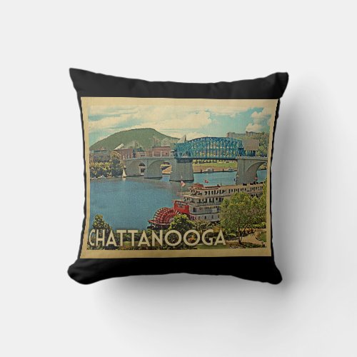 Chattanooga Tennessee Vintage Travel Throw Pillow
