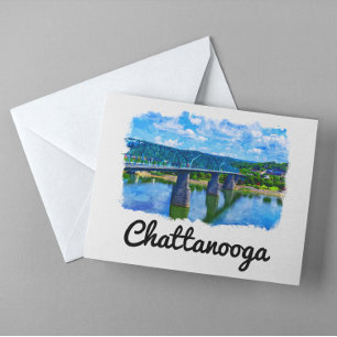 Chattanooga Tennessee Watercolor Postcard