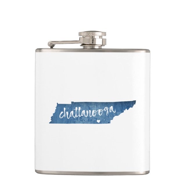 Chattanooga Tennessee Wood Grain Flask (Front)