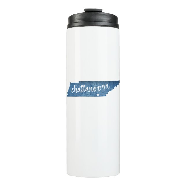 Chattanooga Tennessee Wood Grain Thermal Tumbler (Front)